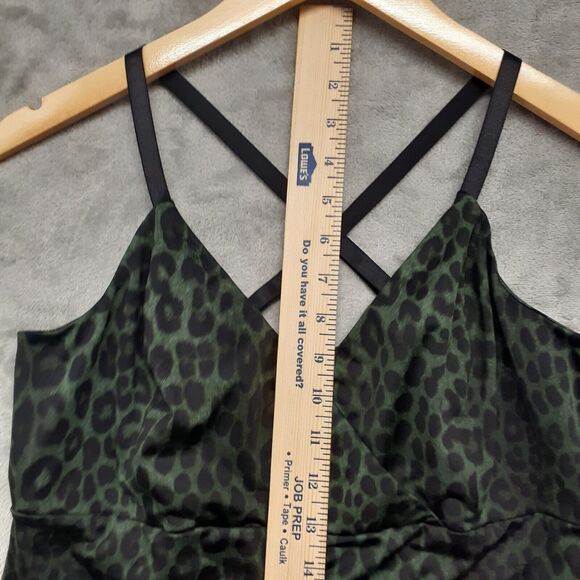 Michael Kors Tankini Tank Top Green Animal Leopard Print Size L - Picture 4 of 9